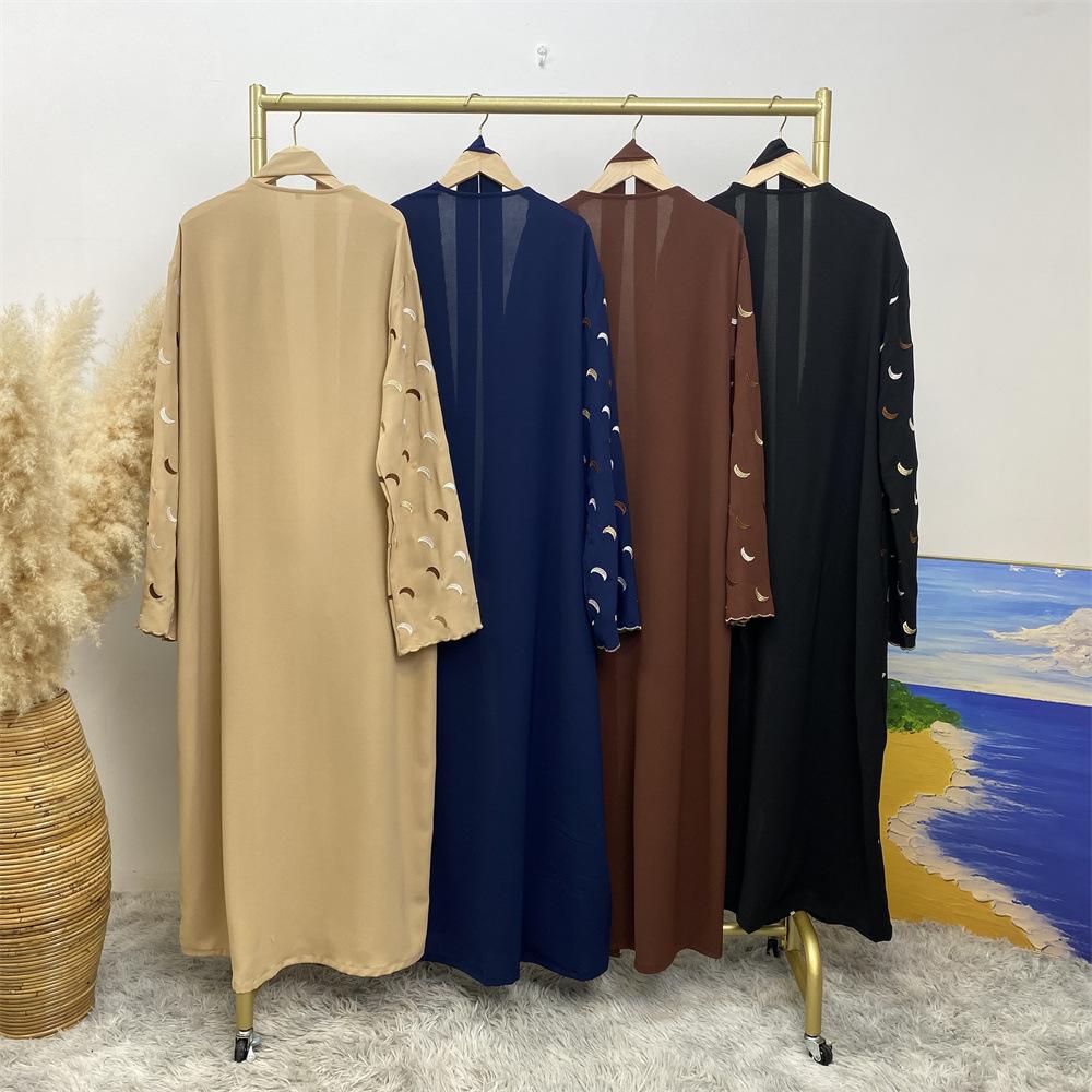 HASASERIES HS0927 Explosions Heavy Industry Embroidery Cardigan Abaya