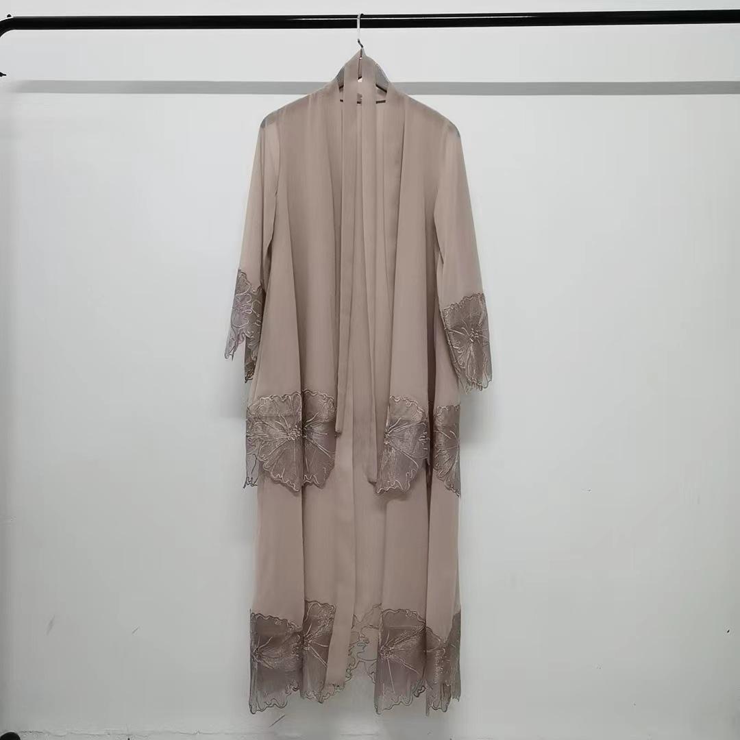 HASASERIES HS1025 1pcs Lace Embroidery Double-Layer Cardigan