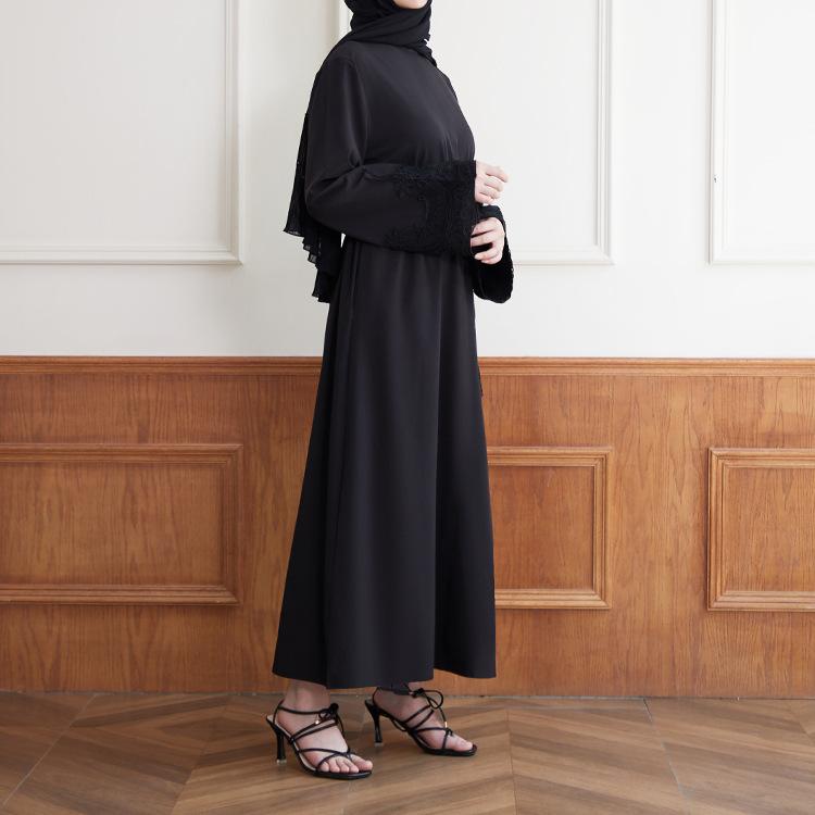 HASASERIES HS0627 Embroidered Sequin Cuff Robe