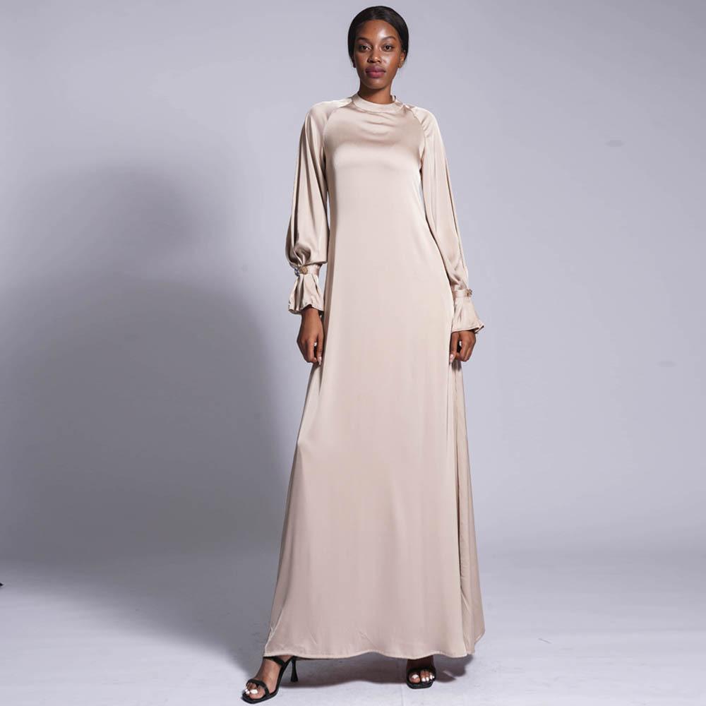 Robe longue ample unie à boucle diamant HASASERIES HS0436