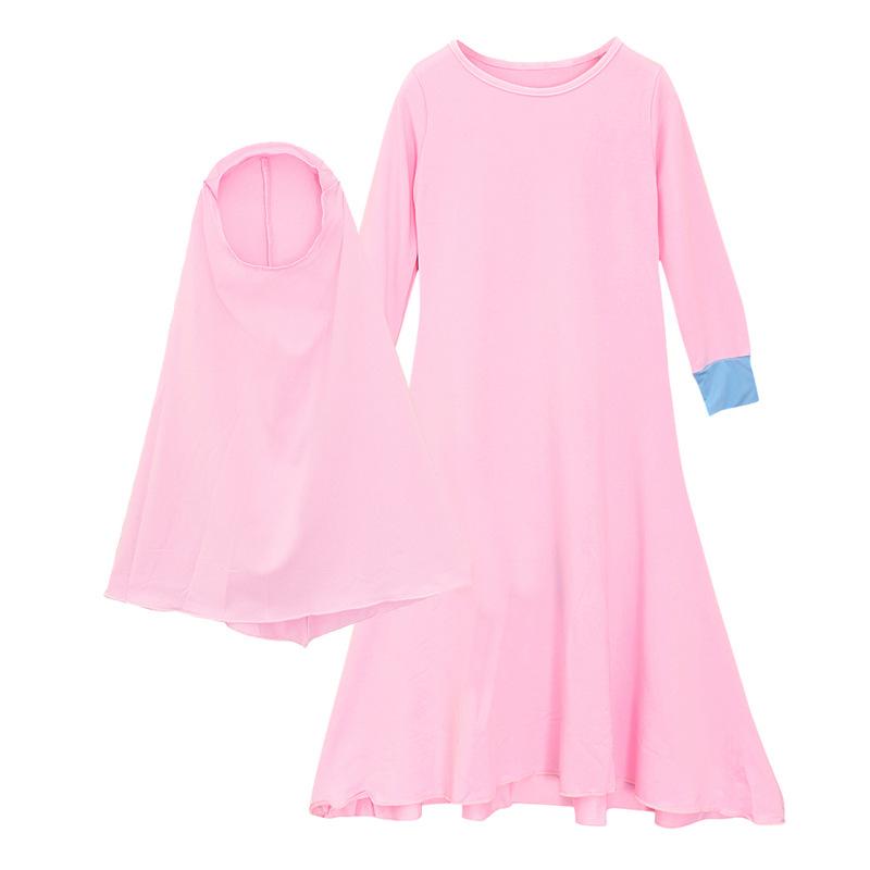 HASASERIES HS1208 Ensemble 2 pièces, Abaya pour enfant avec Khimar une couche.