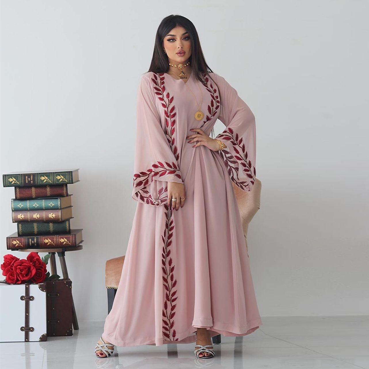 HASASERIES HS1050 2pcs Chiffon Long Muslim Dress with Hijab