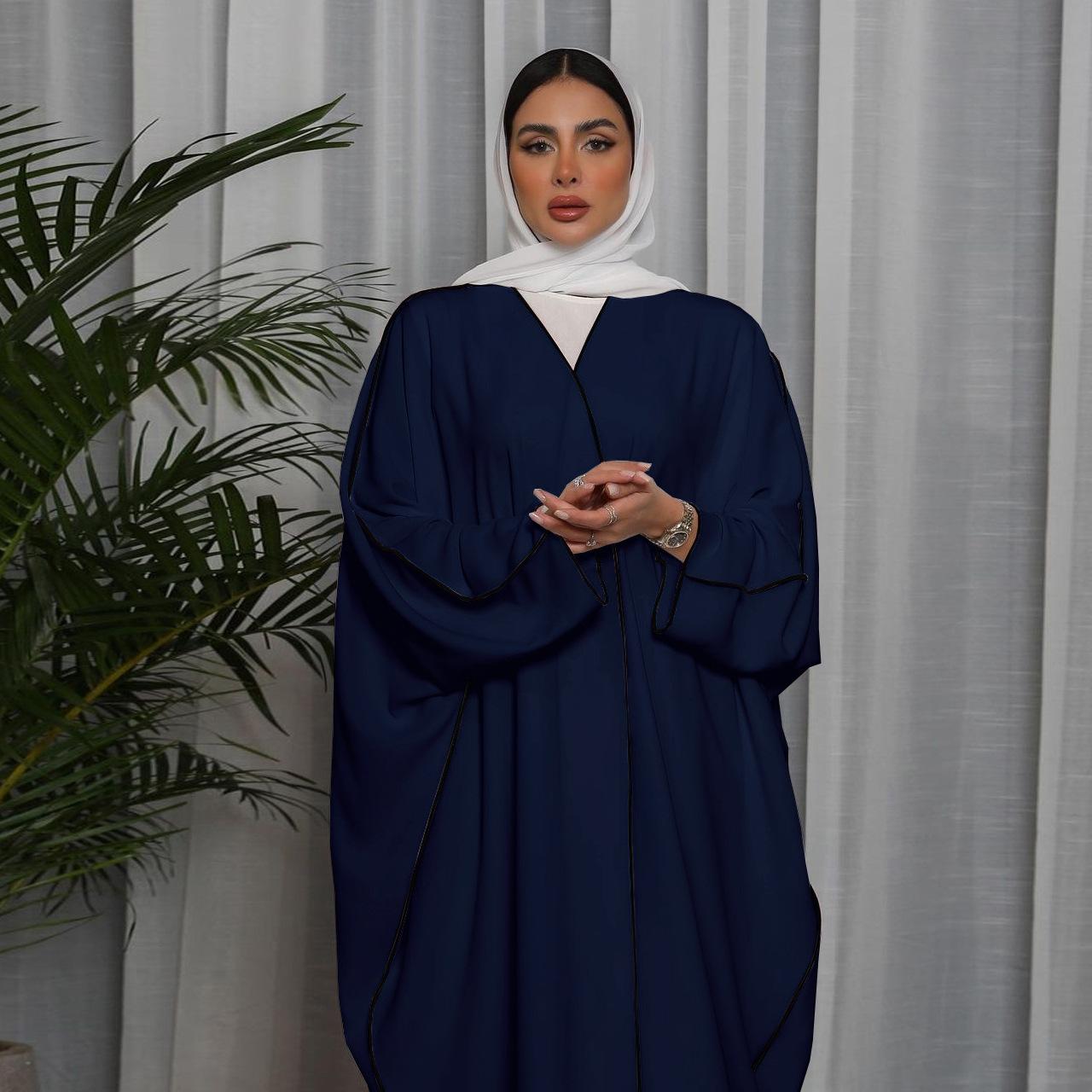 HASASERIES HS0677 White Panelled Abaya Robe