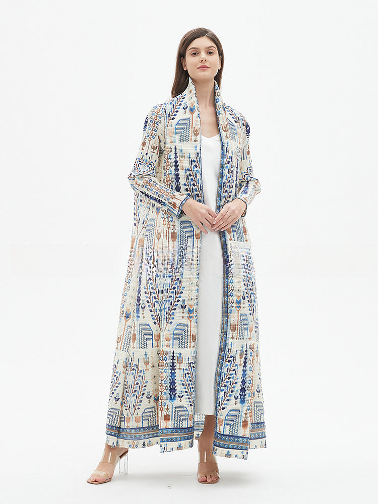 HASA Inclusive Sizing Crinkle Pleated Georgette Ramadan Stretchy Abaya-1