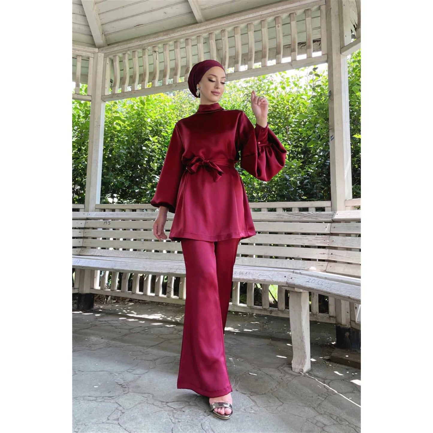 HASASERIES HS0702 Solid Color Dress Set