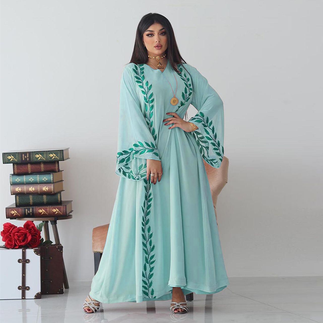 HASASERIES HS1050 2pcs Chiffon Long Muslim Dress with Hijab