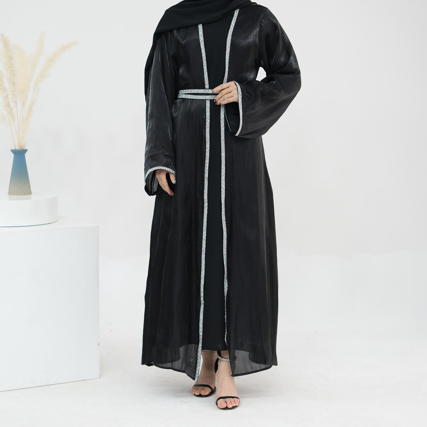 HASASERIES HS1184 Ensemble 2 pièces cardigan + robe intérieure