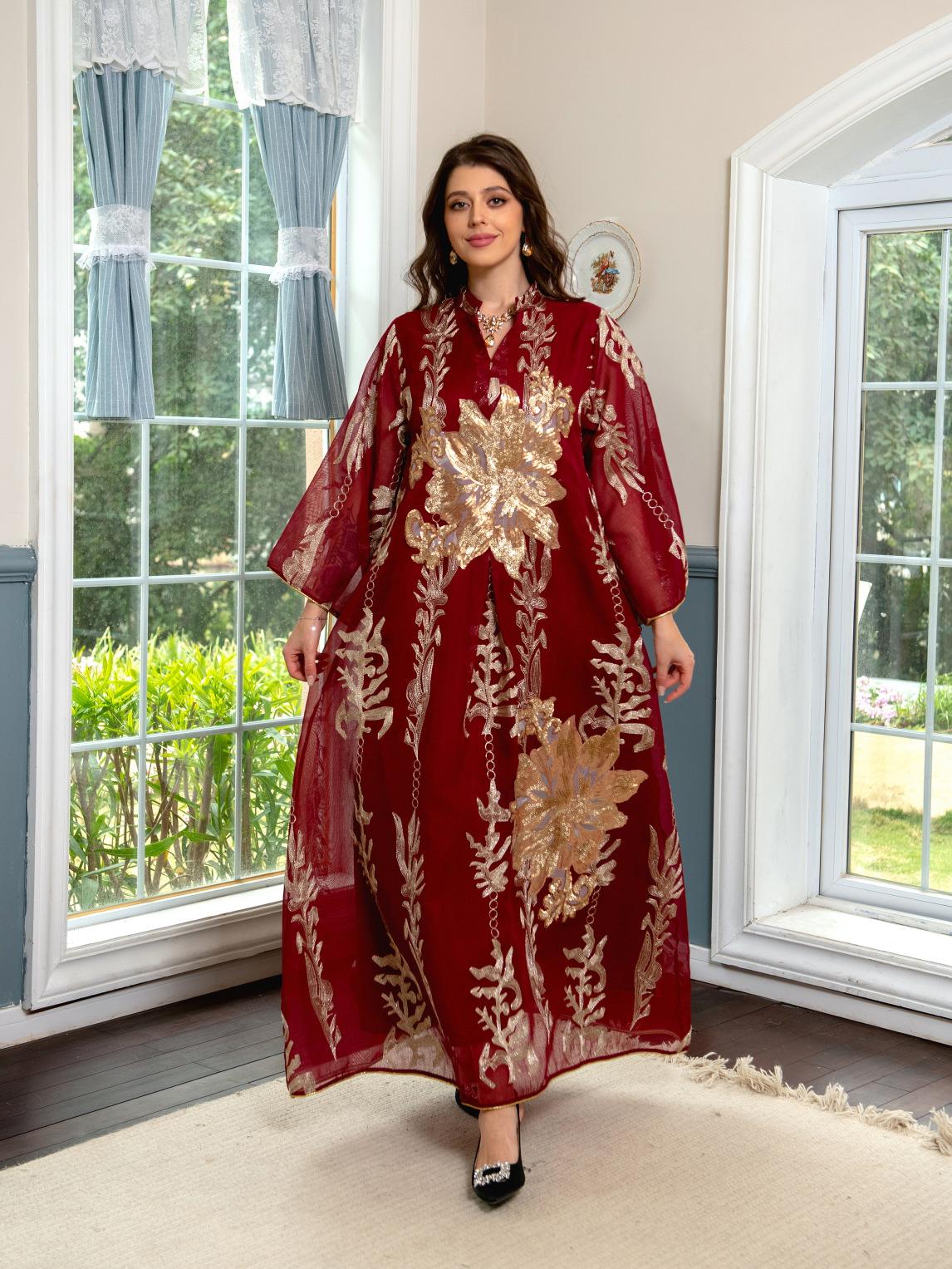 HASASERIES HS0444 Embroidered Muslim Robe