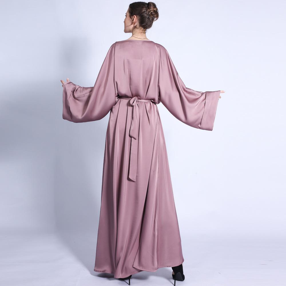 HASASERIES HS0433 Solid Color Loose Fitting Belt with Diamond Waist Long Skirt