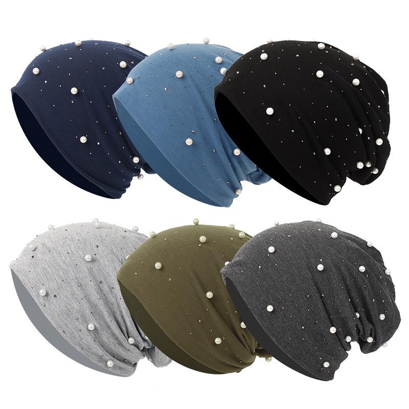 HASASERIES HS1092 Pearl Hot Diamond Pullover Cap