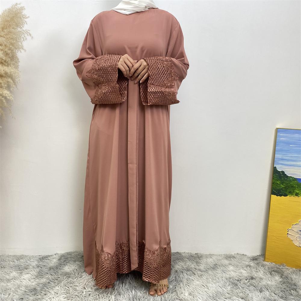 Robe longue en dentelle à la mode musulmane HASASERIES HS1084