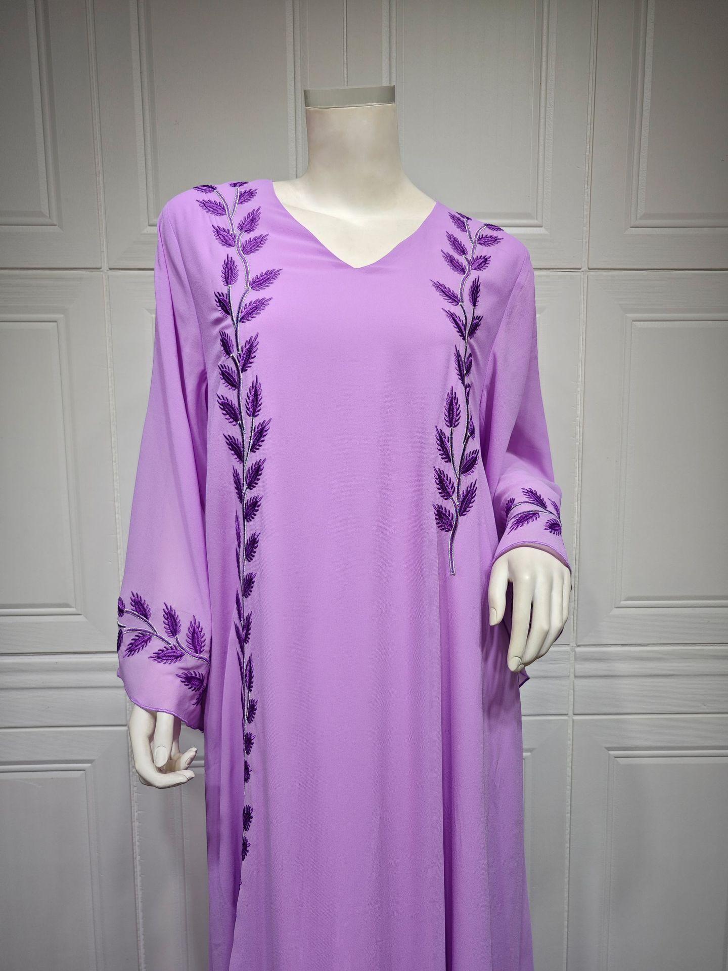 HASASERIES HS1050 2pcs Chiffon Long Muslim Dress with Hijab