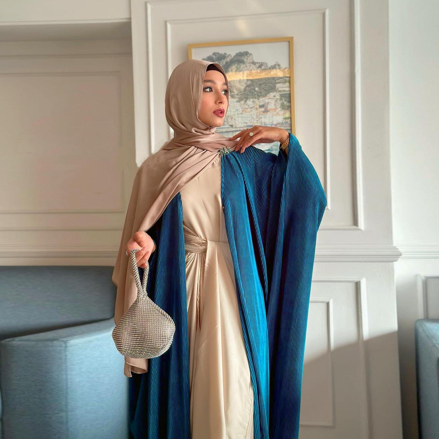 HASASERIES HS1033 Robe Abaya Vêtements d'extérieur