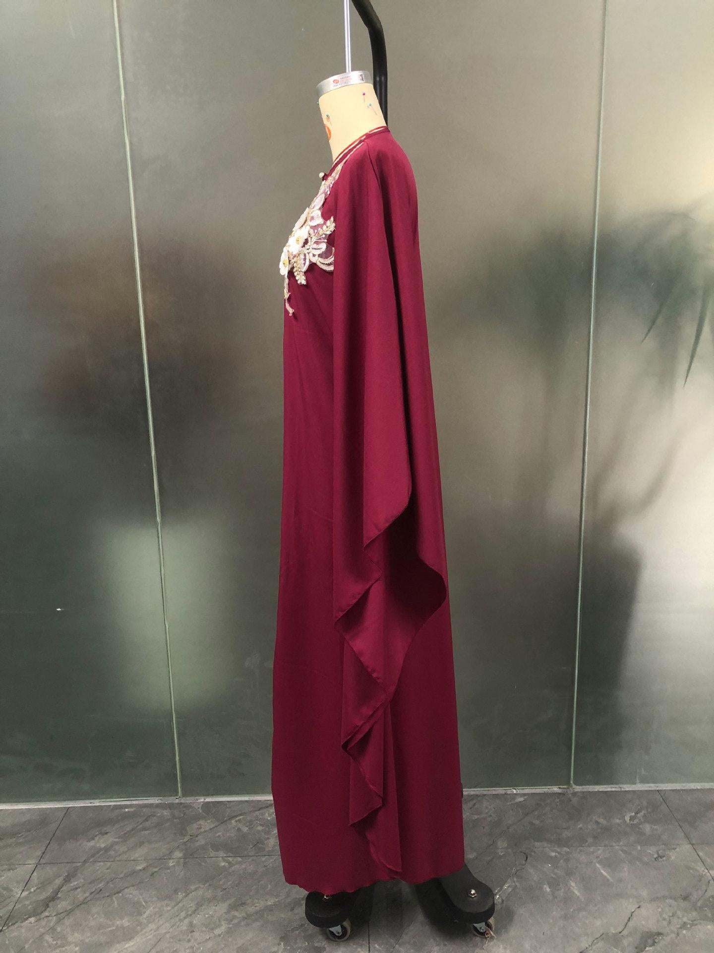HASASERIES HS1087 New Style Elegant Decal Dress Robe