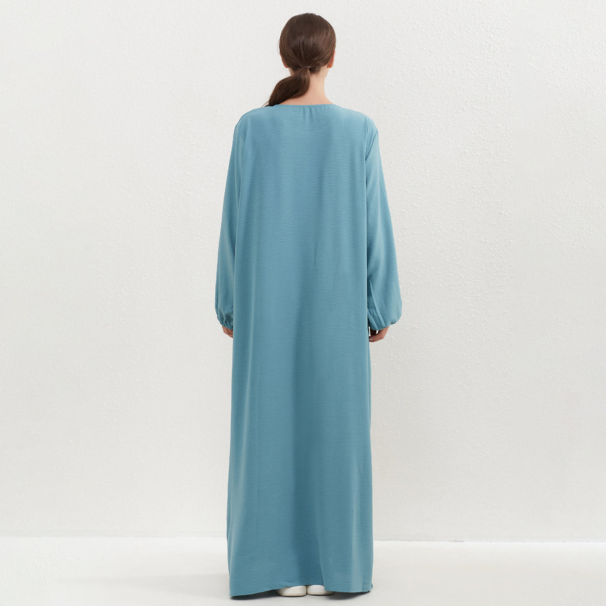 HASA HS0559 Crepe Abaya with Pockets + Layered Khimar Set