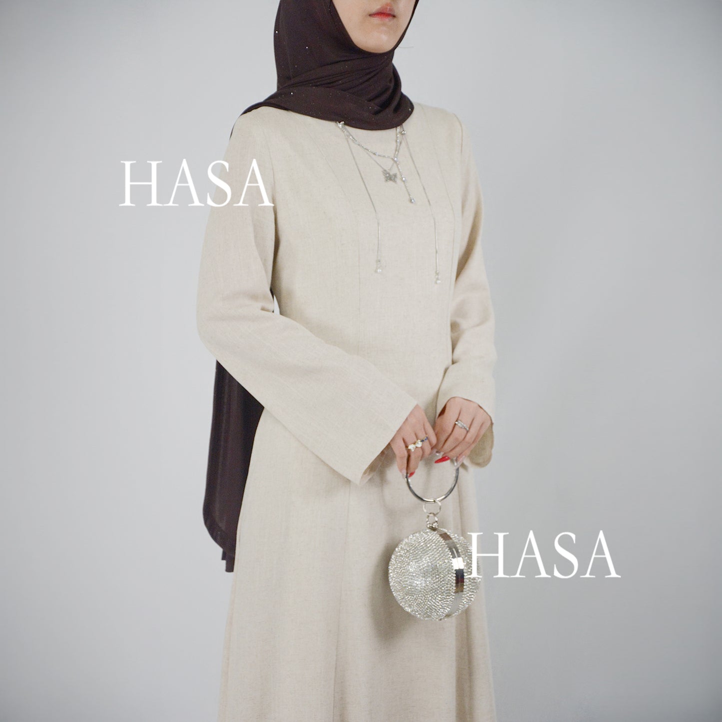 تنورة طويلة أنيقة من HASA HS5866 برباط خصر وتصميم واسع متأرجح