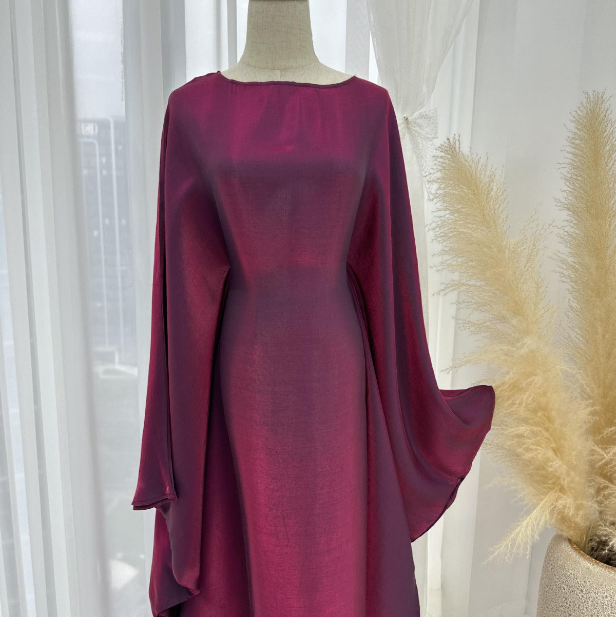 HS1348 Elegant Kaftan in Gold Cotton – 20 Vibrant Colors Available