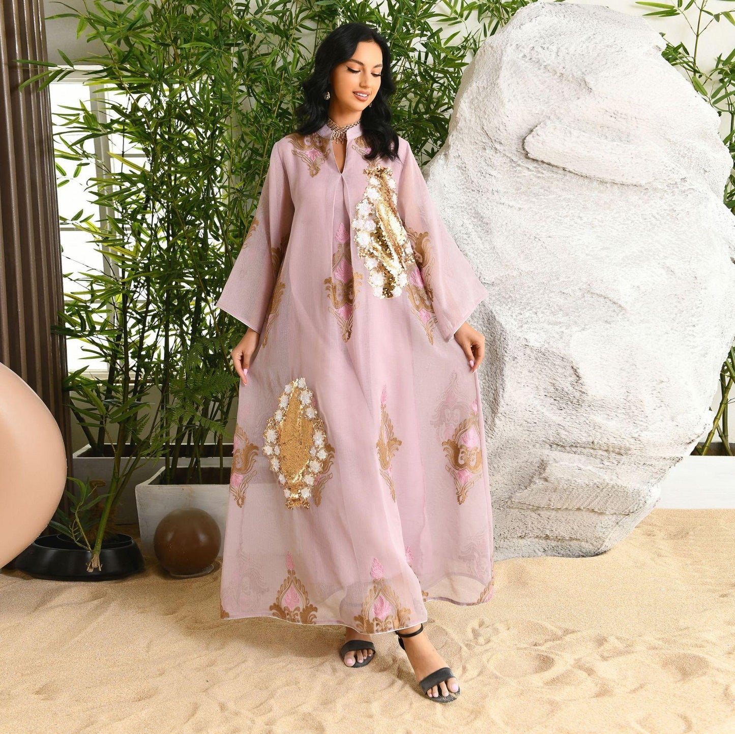 HASASERIES HS0443 Muslim Embroidered Dress