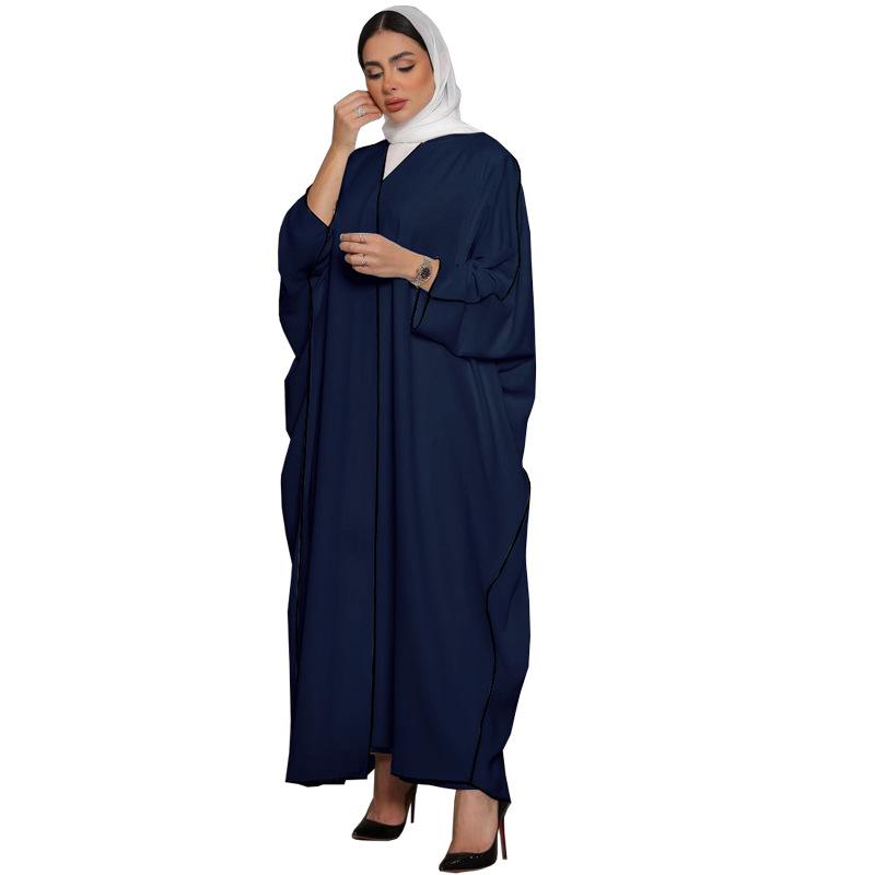HASASERIES HS0677 White Panelled Abaya Robe