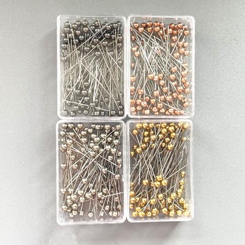 HASASERIES HS1066 100pcs/box Stainless Steel Pearl Breast Needle Scarf Button