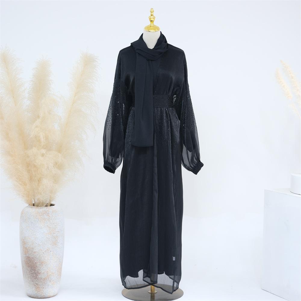 HASASERIES HS0932 3 Pcs Set Cardigan+Inner Dress+Hijab