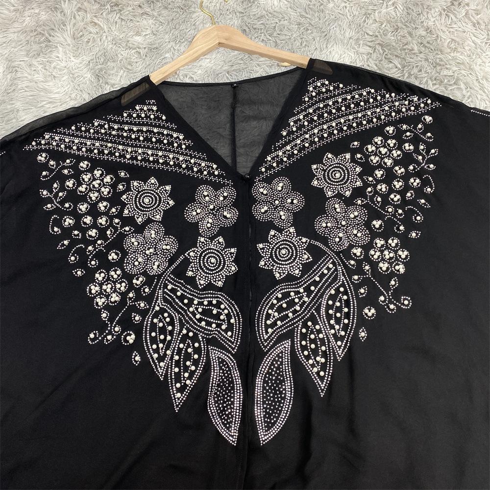 Robe cardigan musulmane à strass HASASERIES HS1085