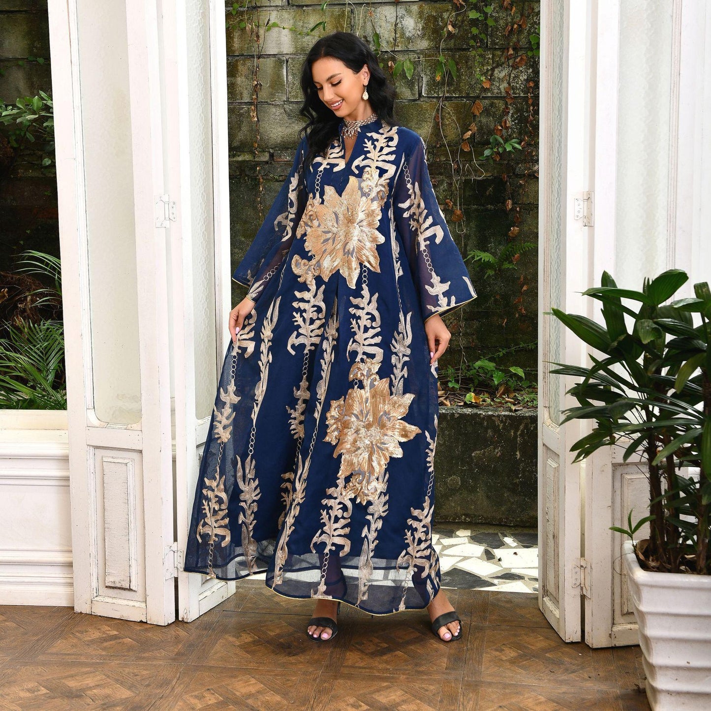 HASASERIES HS0444 Embroidered Muslim Robe