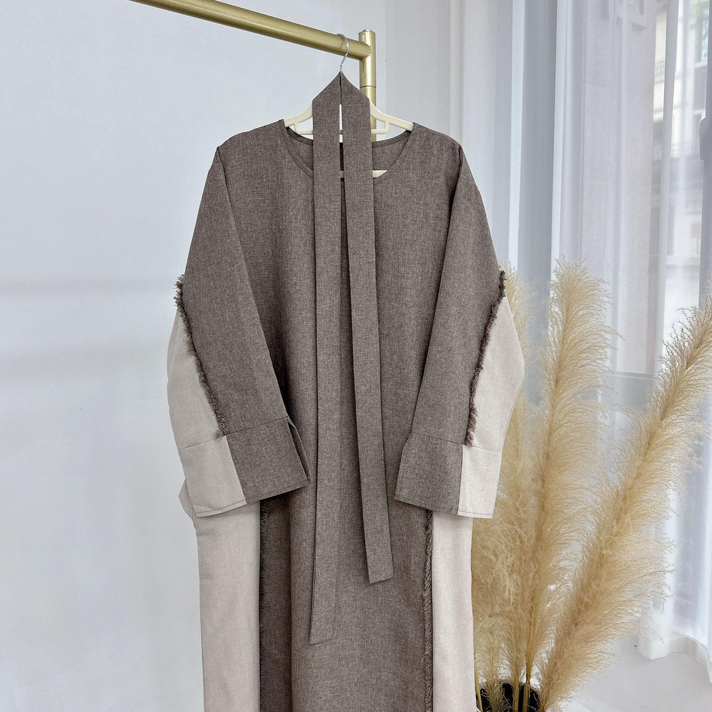HS5606 Stylish Patchwork Robe - Cardigan and Dress Style