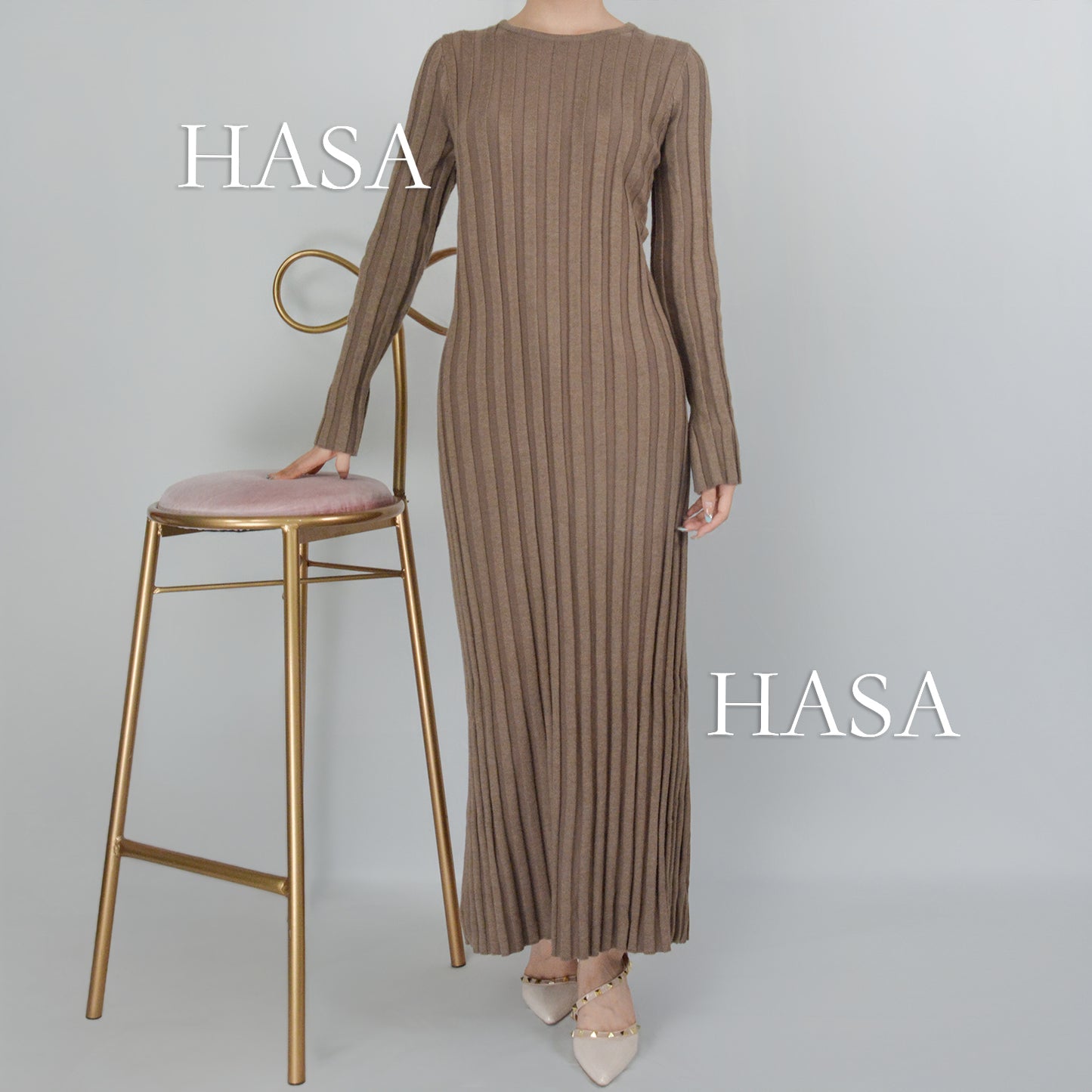 HS0112 Knitted long dress warm for autumn and winter