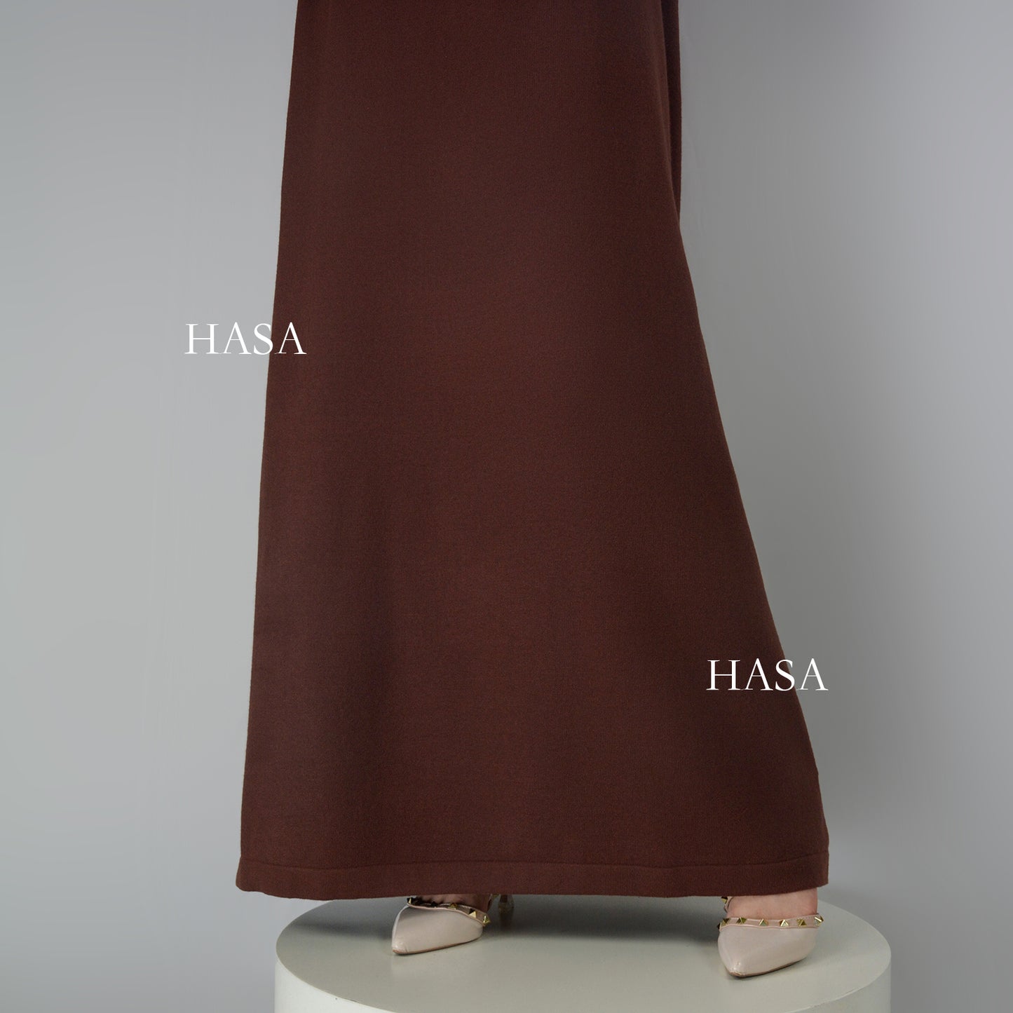 HS0271 Muslim Winter Premium Thick Anti Cold Plush Long Knitted Dress Abaya