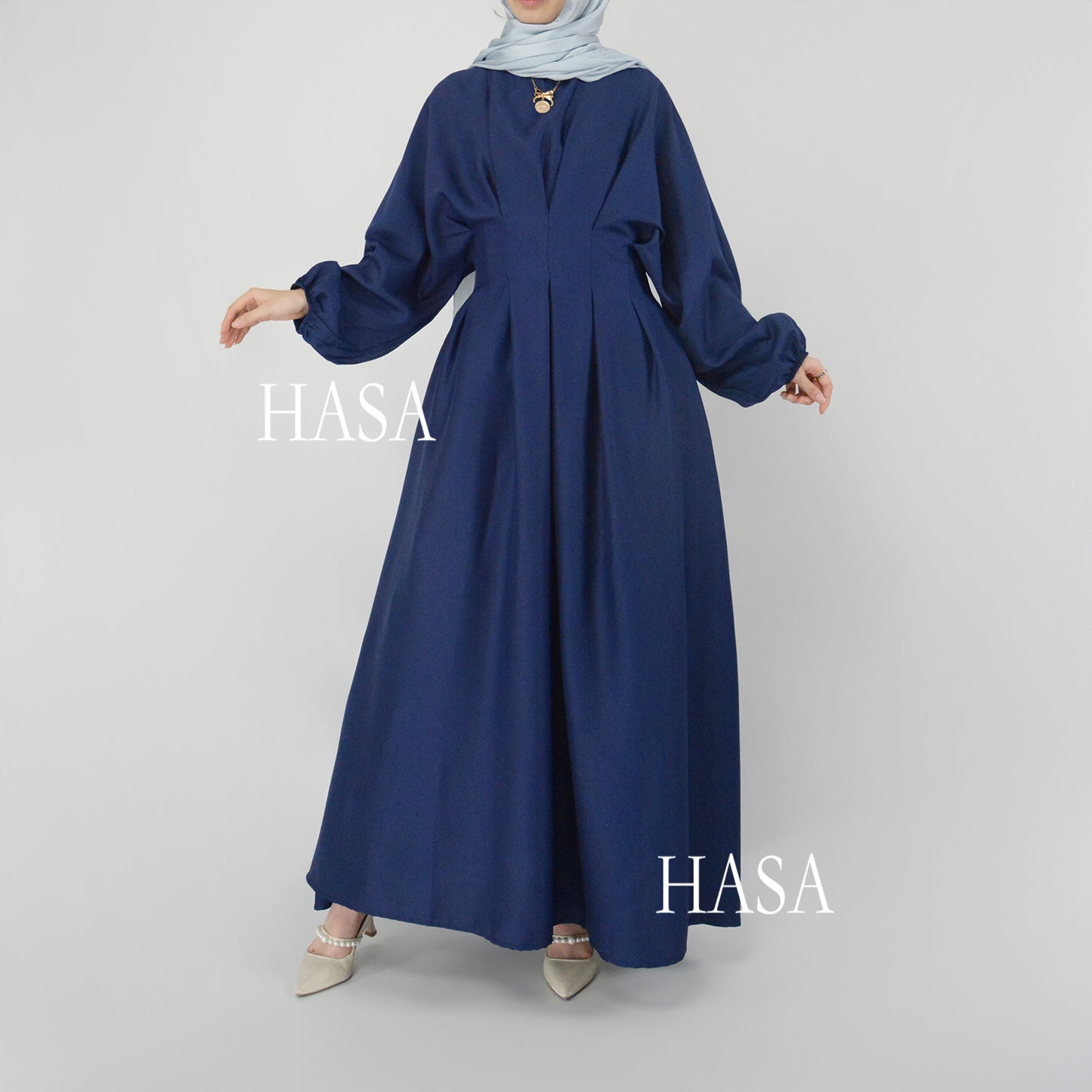 فستان HS1226 من سلسلة HASA's Series، أنيق وخفيف الوزن بلون واحد