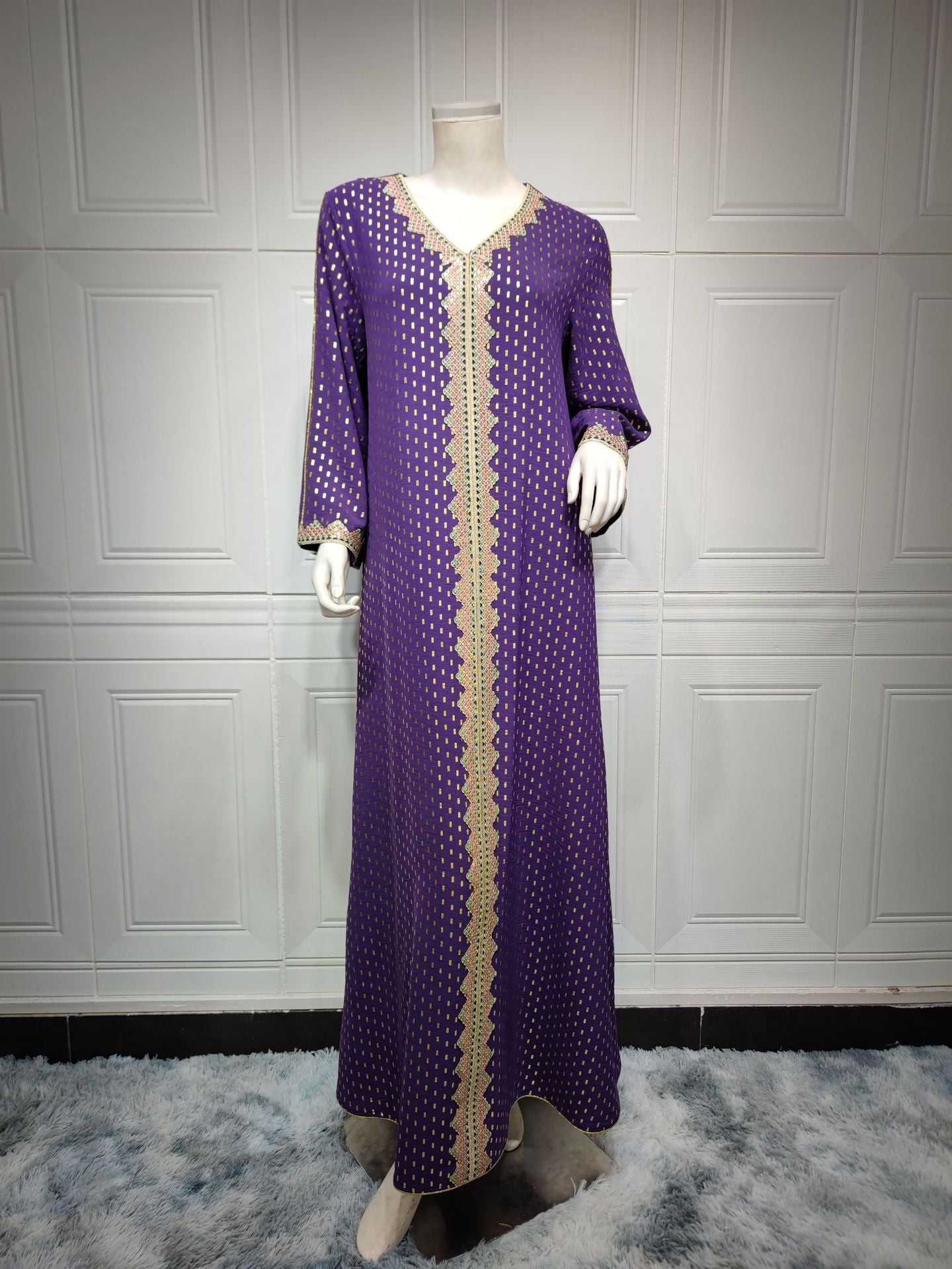 HS0442 Middle East Women's Clothing New Bronzing Muslim Dubai Robe