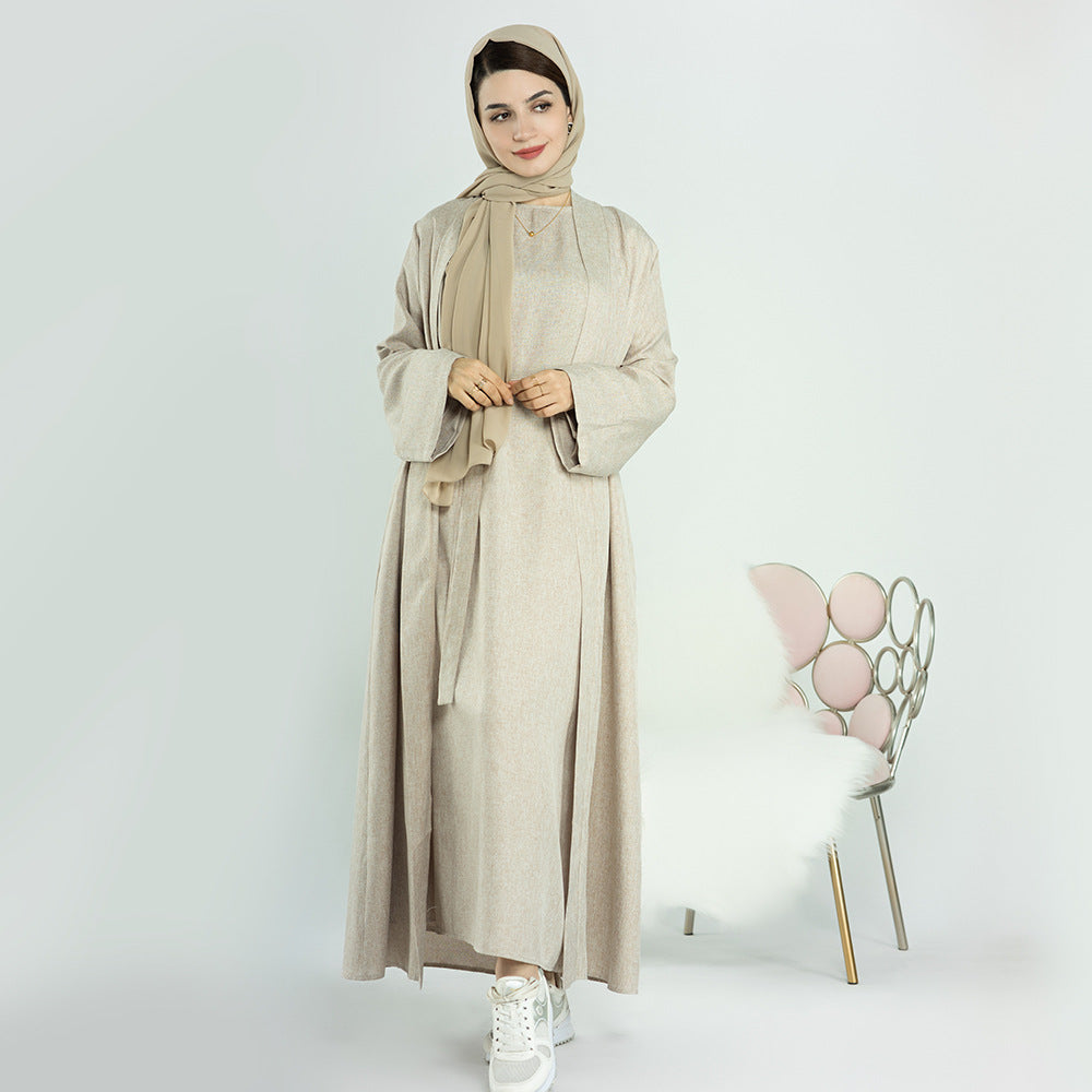 HASASERIES HS0710 2pcs Set Cardigan+Inner Dress