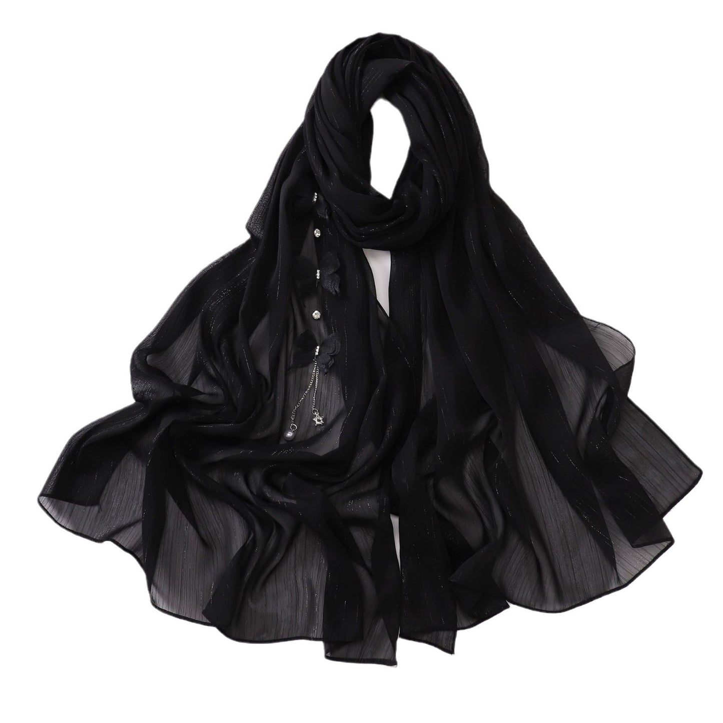 HASASERIES HS1112 Butterfly Long Headband Muslim Hijab