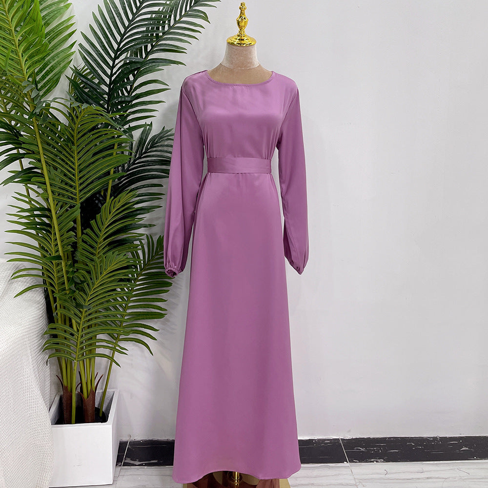 HASASERIES HS0708 Solid Color Robe Dress