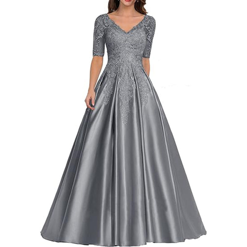 HS3507 Robe de soirée formelle en dentelle avec décalcomanie pour bal de fin d'année et mariage pour femme