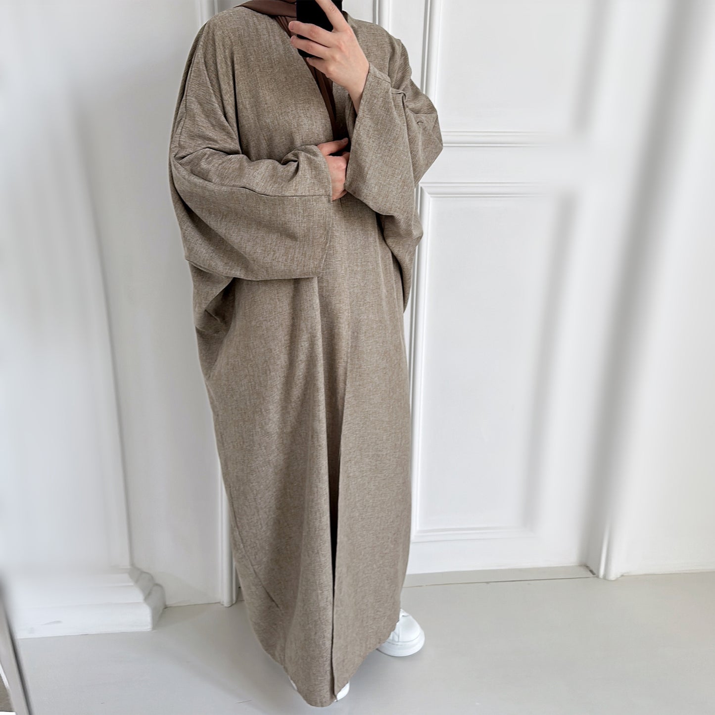 HASASERIES HS0714 Cardigan décontracté de couleur unie grande taille