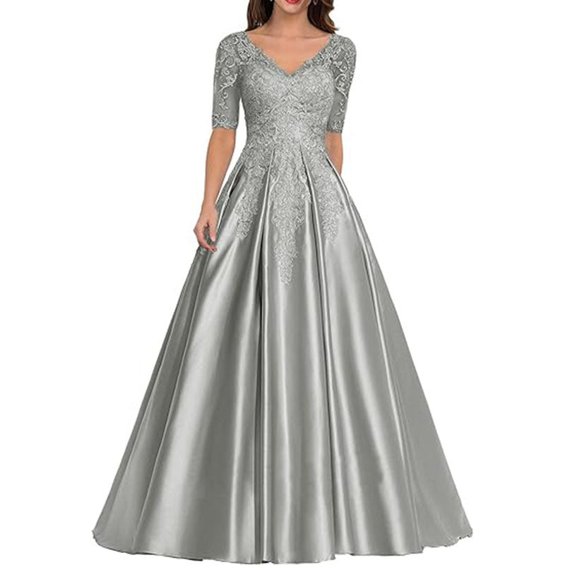 HS3507 Robe de soirée formelle en dentelle avec décalcomanie pour bal de fin d'année et mariage pour femme