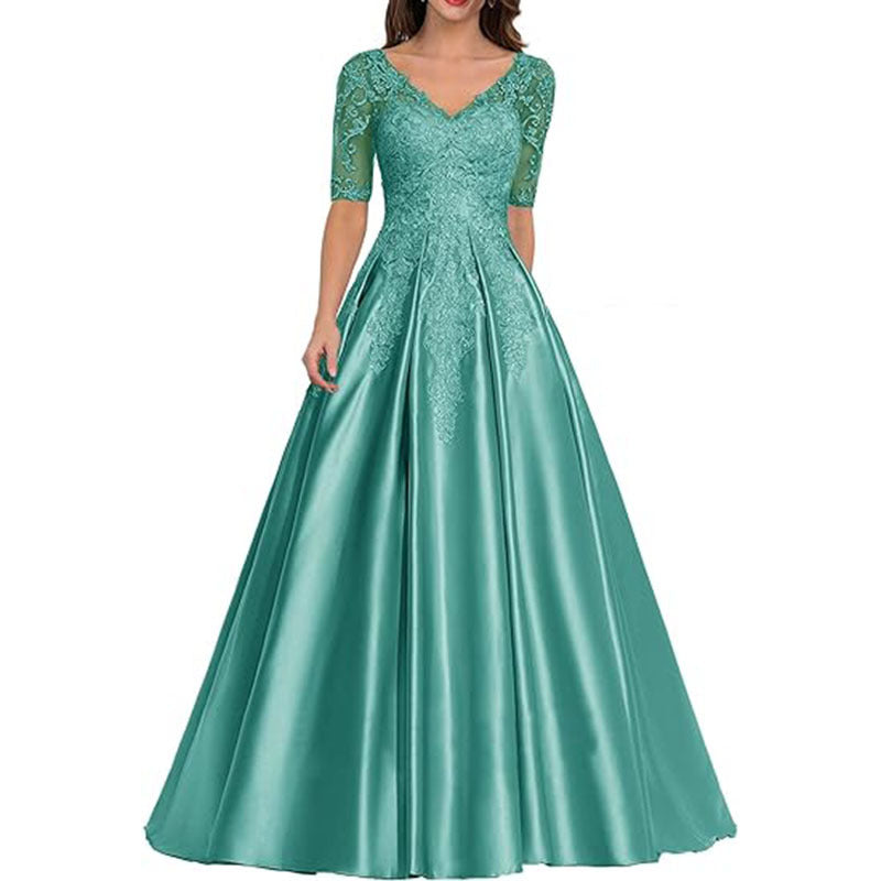 HS3507 Robe de soirée formelle en dentelle avec décalcomanie pour bal de fin d'année et mariage pour femme