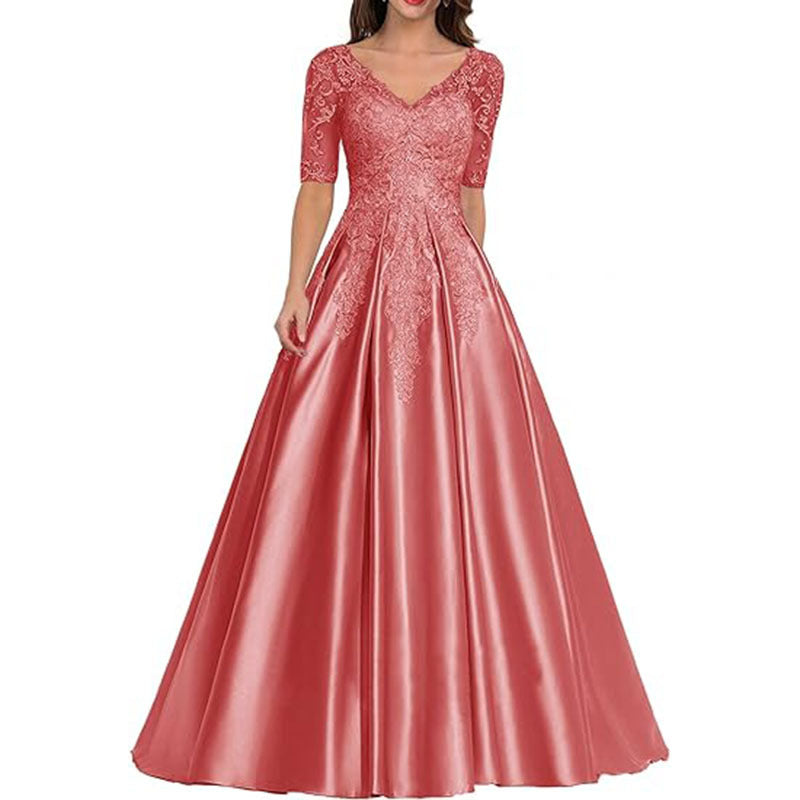 HS3507 Robe de soirée formelle en dentelle avec décalcomanie pour bal de fin d'année et mariage pour femme