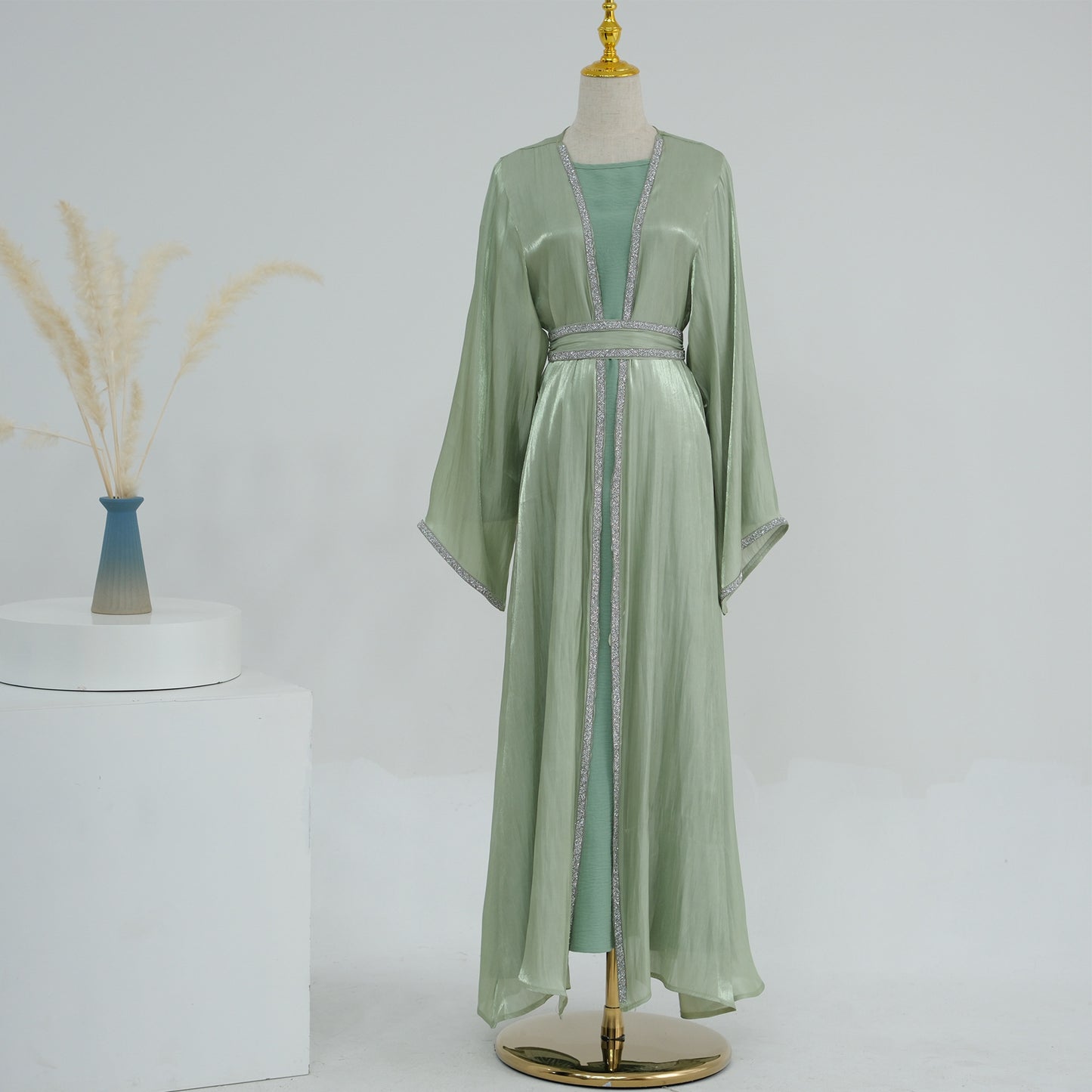 HASASERIES HS1184 Ensemble 2 pièces cardigan + robe intérieure
