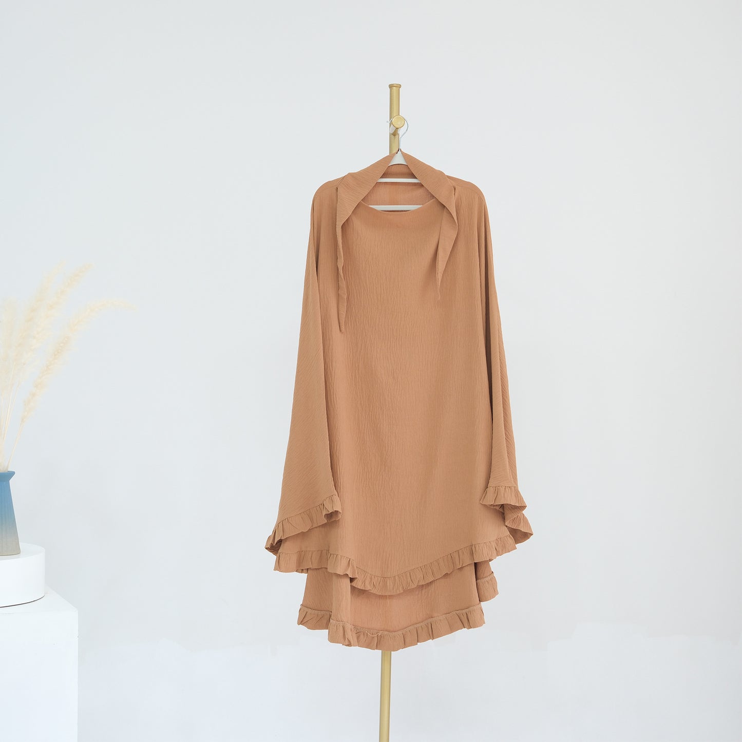HS0993 solid color crepe khimar