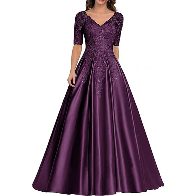 HS3507 Robe de soirée formelle en dentelle avec décalcomanie pour bal de fin d'année et mariage pour femme