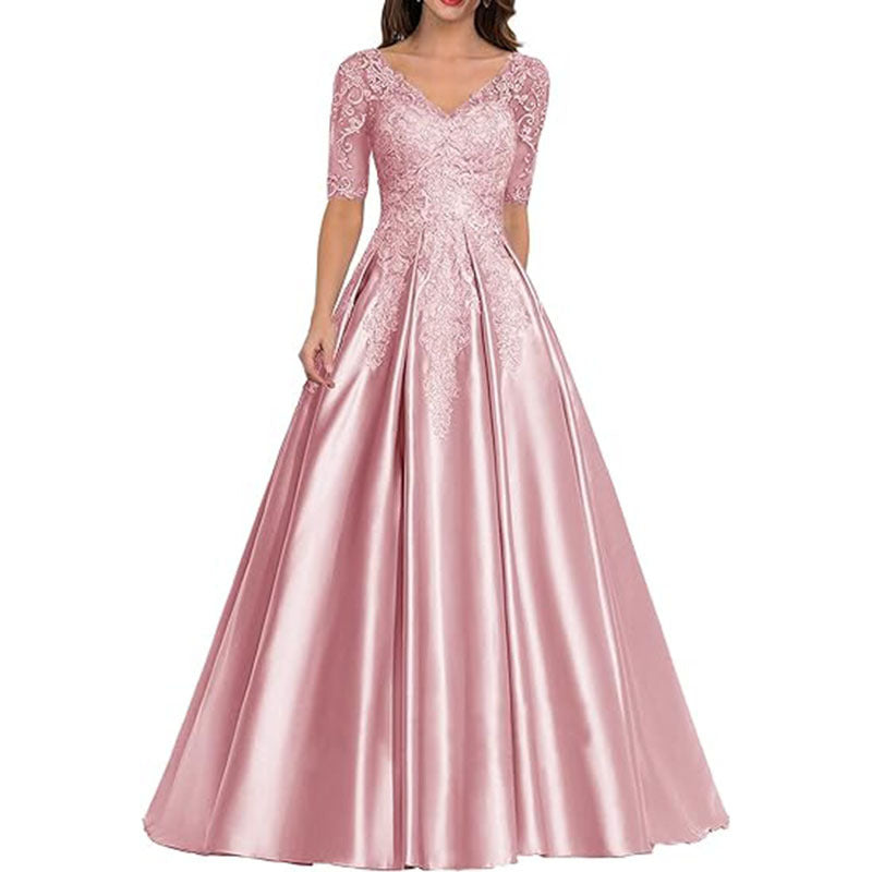 HS3507 Robe de soirée formelle en dentelle avec décalcomanie pour bal de fin d'année et mariage pour femme