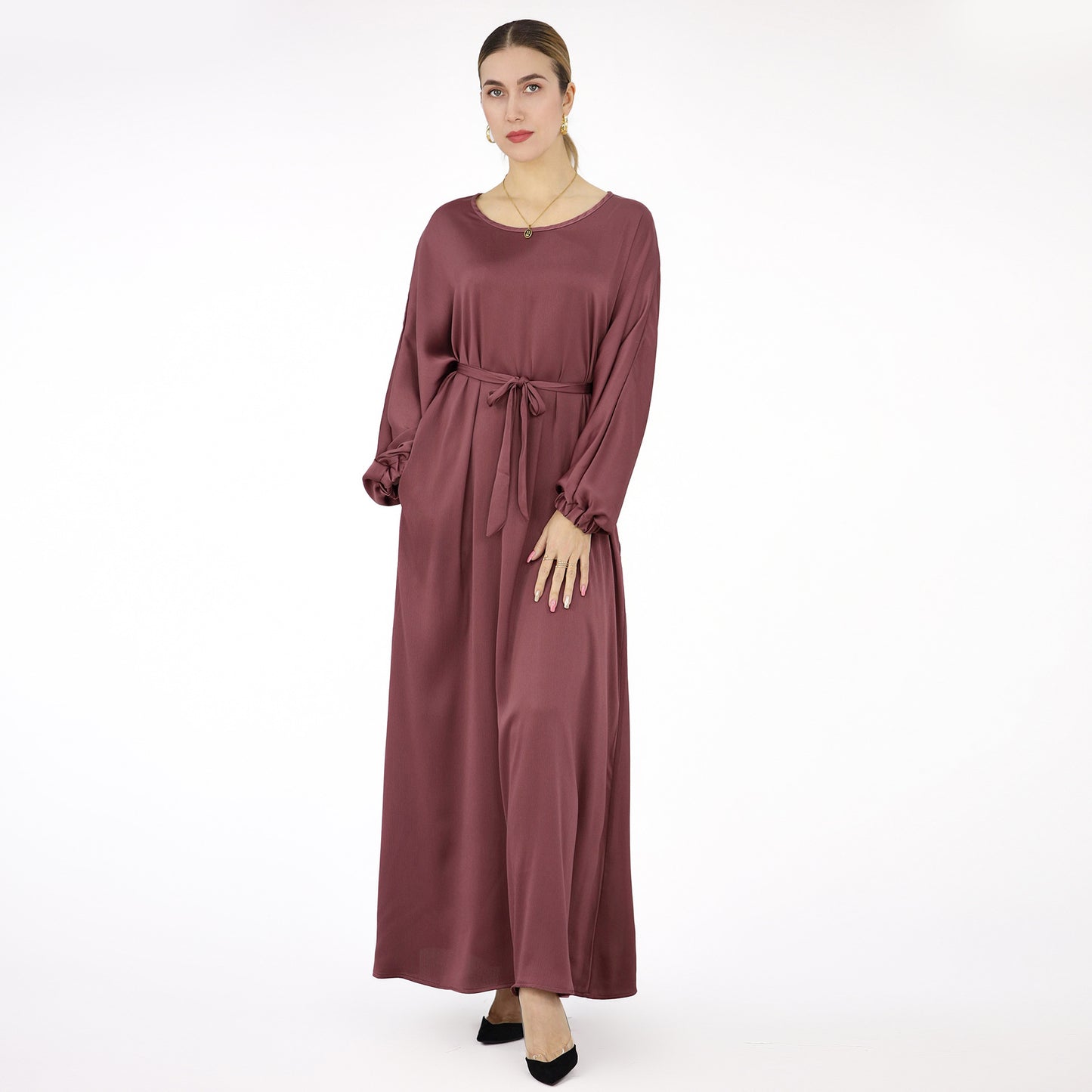 HASASERIES HS0712 Solid Large Multi Color Robe Dress