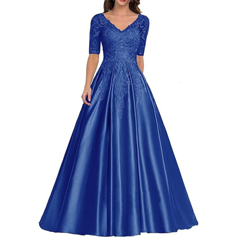 HS3507 Robe de soirée formelle en dentelle avec décalcomanie pour bal de fin d'année et mariage pour femme