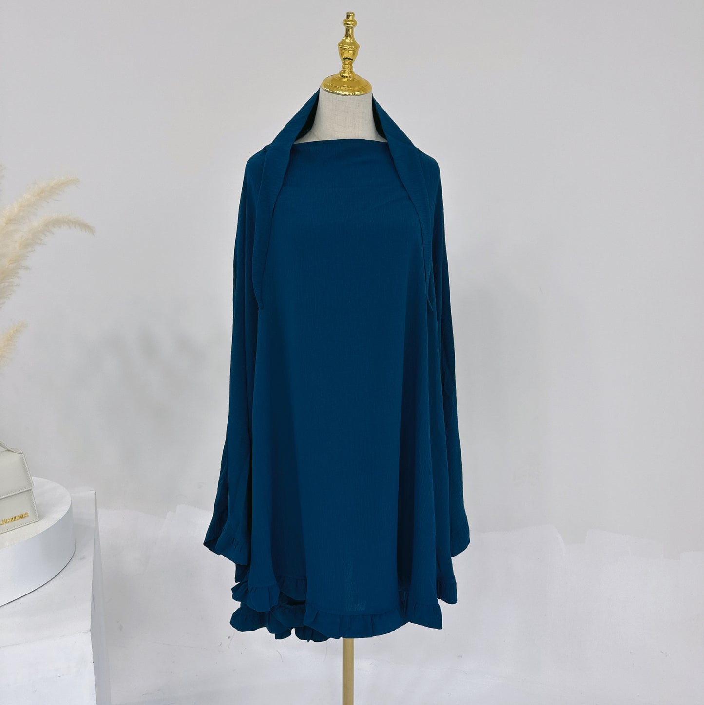 HS0993 solid color crepe khimar
