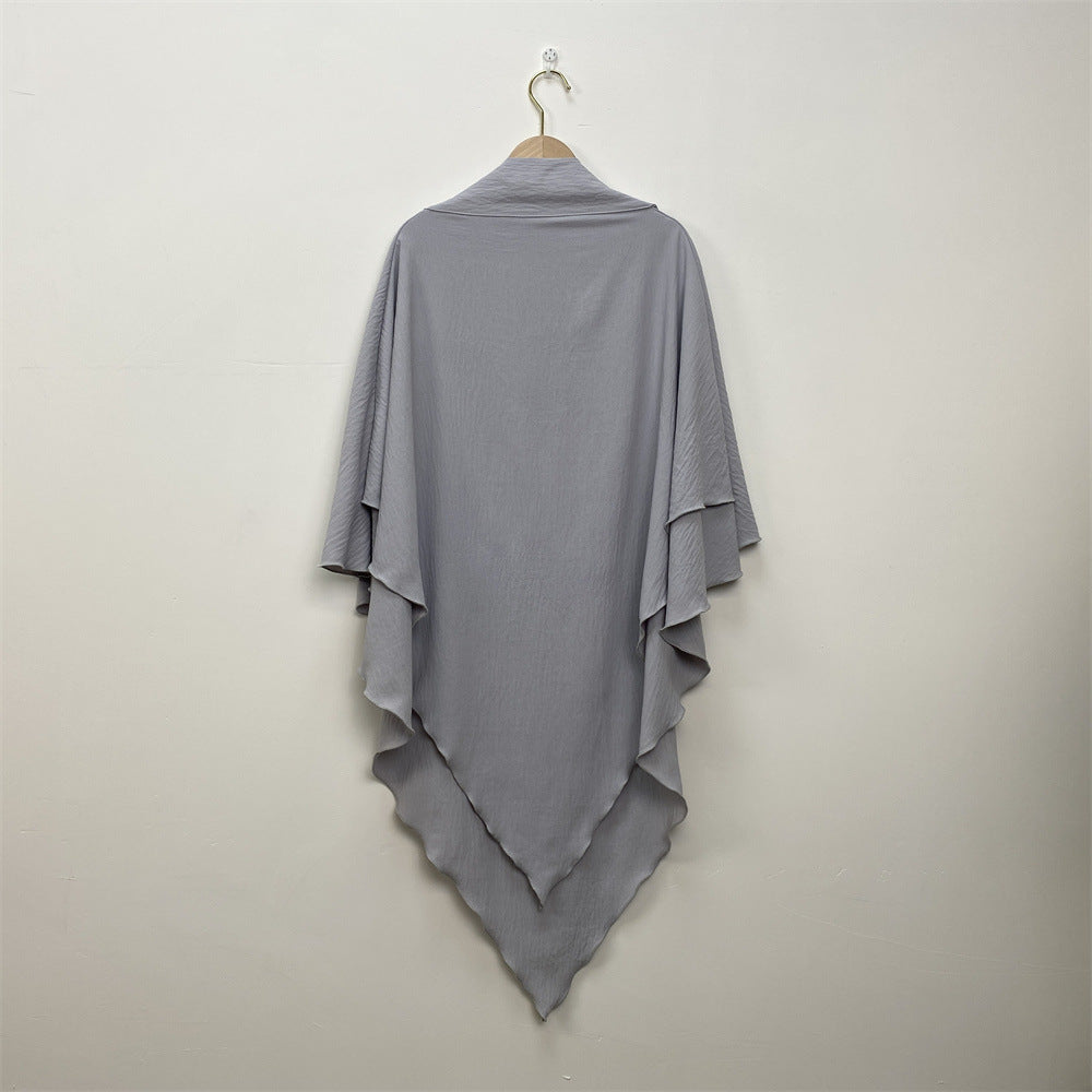 HS0457 2-layer Crepe Khimar Solid Color