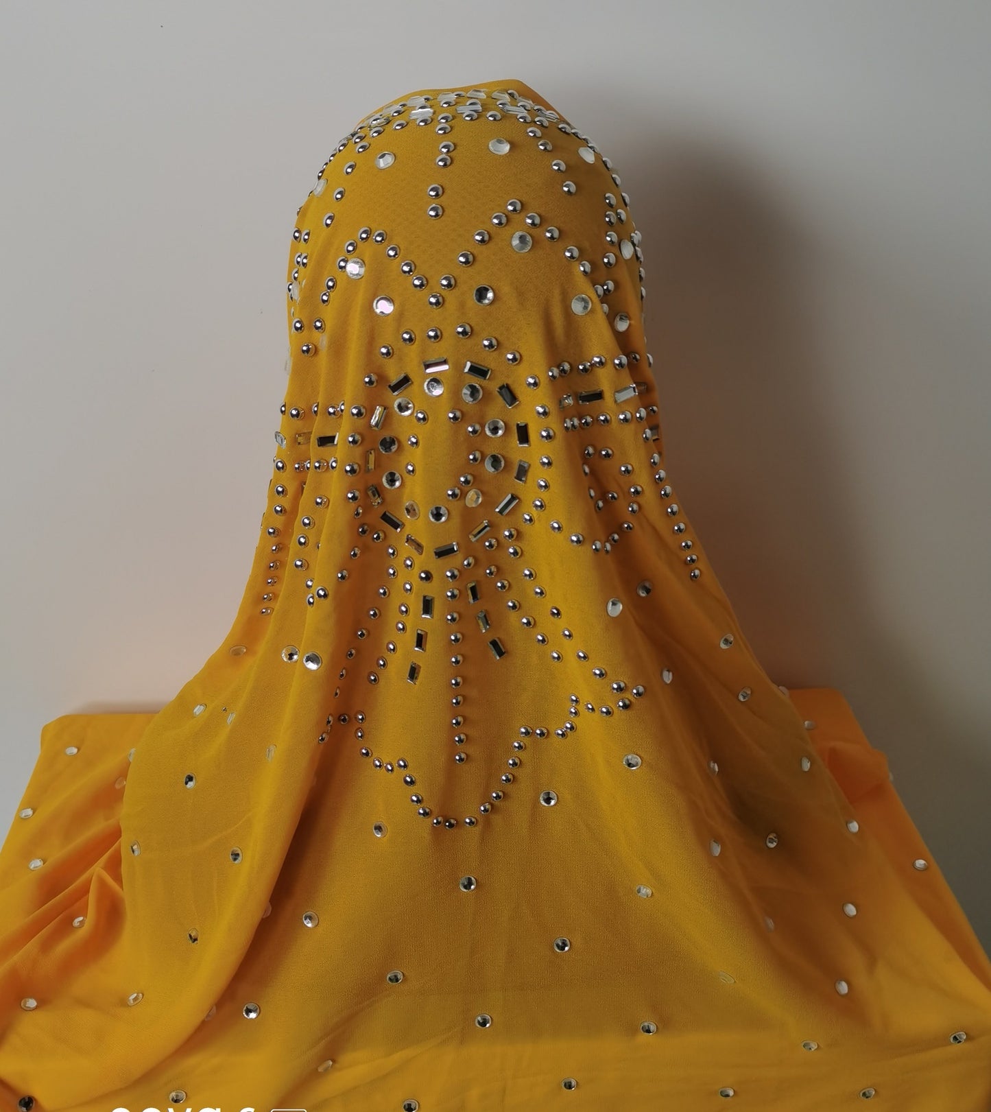 HASASERIES HS1035 Chiffon Fabric Diamond Headband
