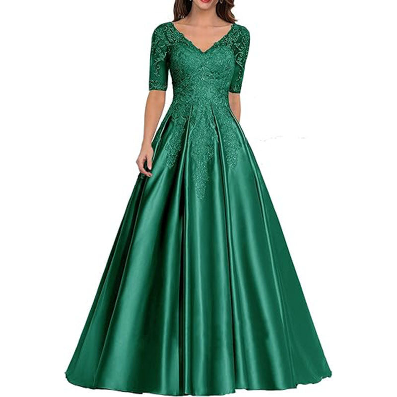 HS3507 Robe de soirée formelle en dentelle avec décalcomanie pour bal de fin d'année et mariage pour femme